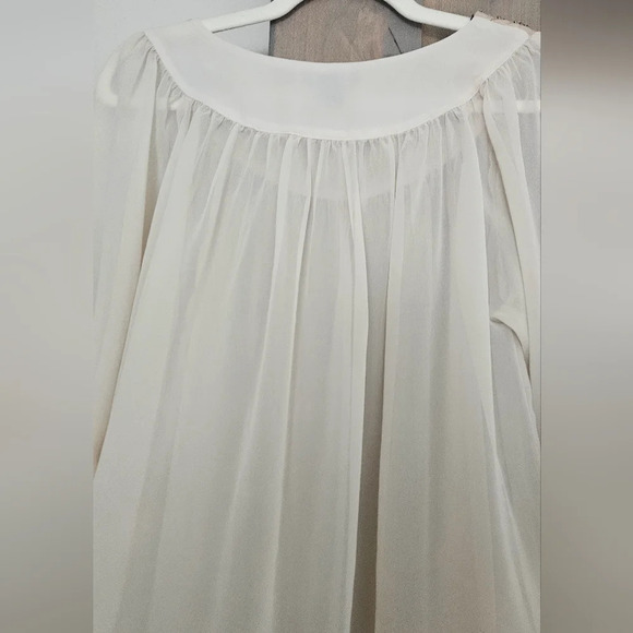 H&M Sheer cream tunic/mini dress. Gold and embellished neckline. Size 4 - Picture 8 of 8
